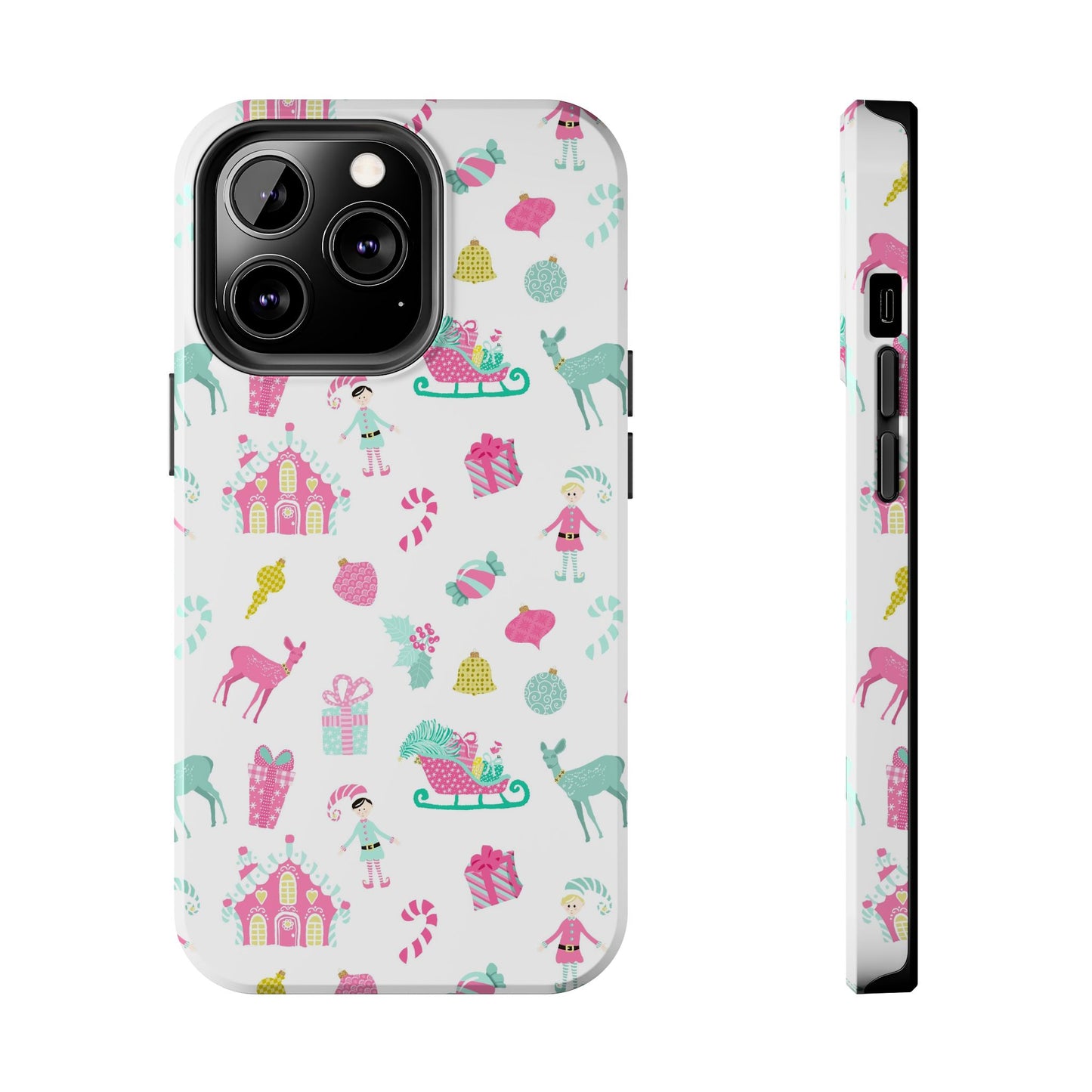 Pastel Christmas on White Tough Phone Cases