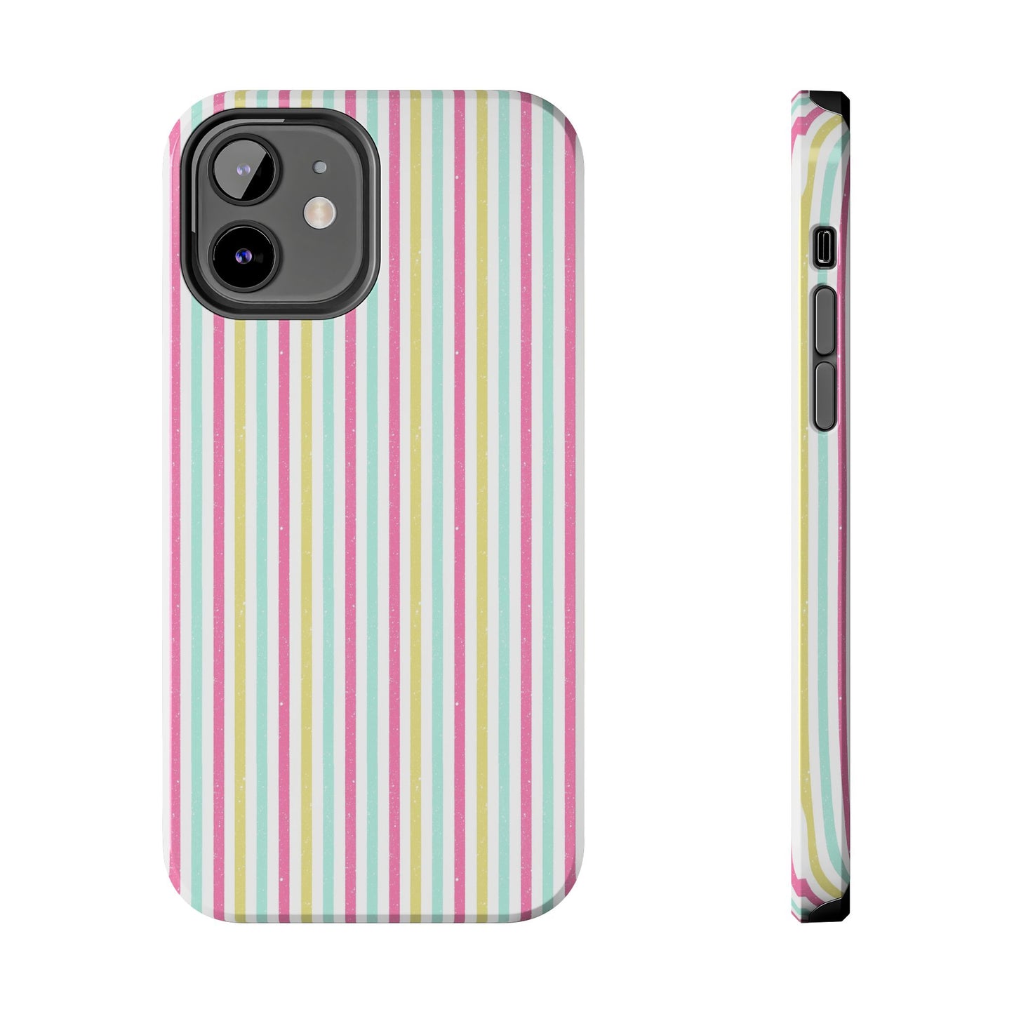 Pastel Christmas Stripes on White Tough Phone Cases