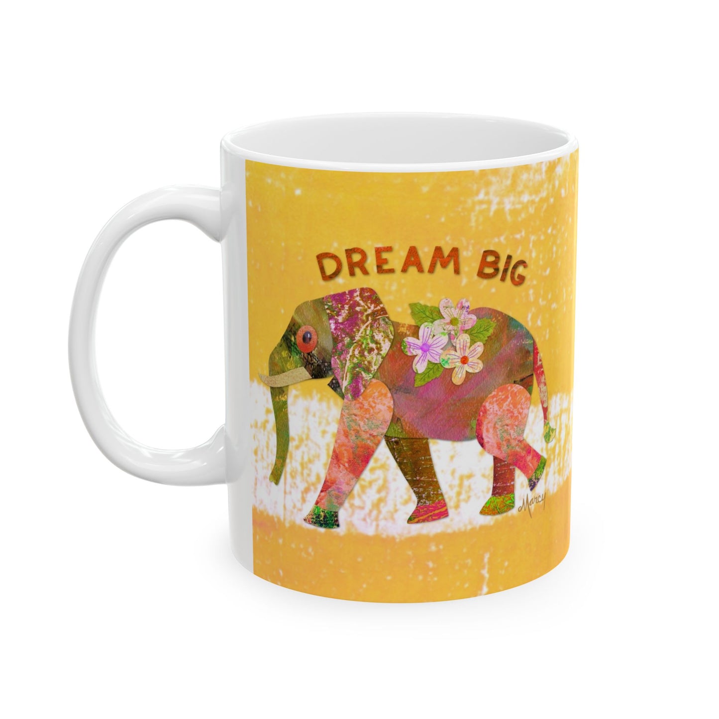 Dream Big Elephant Collage Ceramic Mug 11oz & 15oz