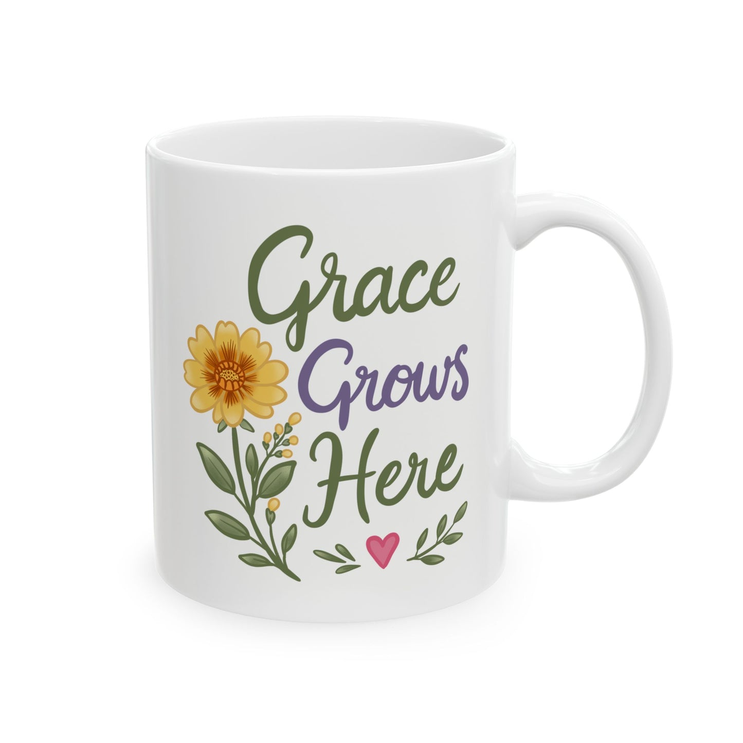 "Grace Grows Here" Inspirational Coffee Cup (11oz & 15oz)
