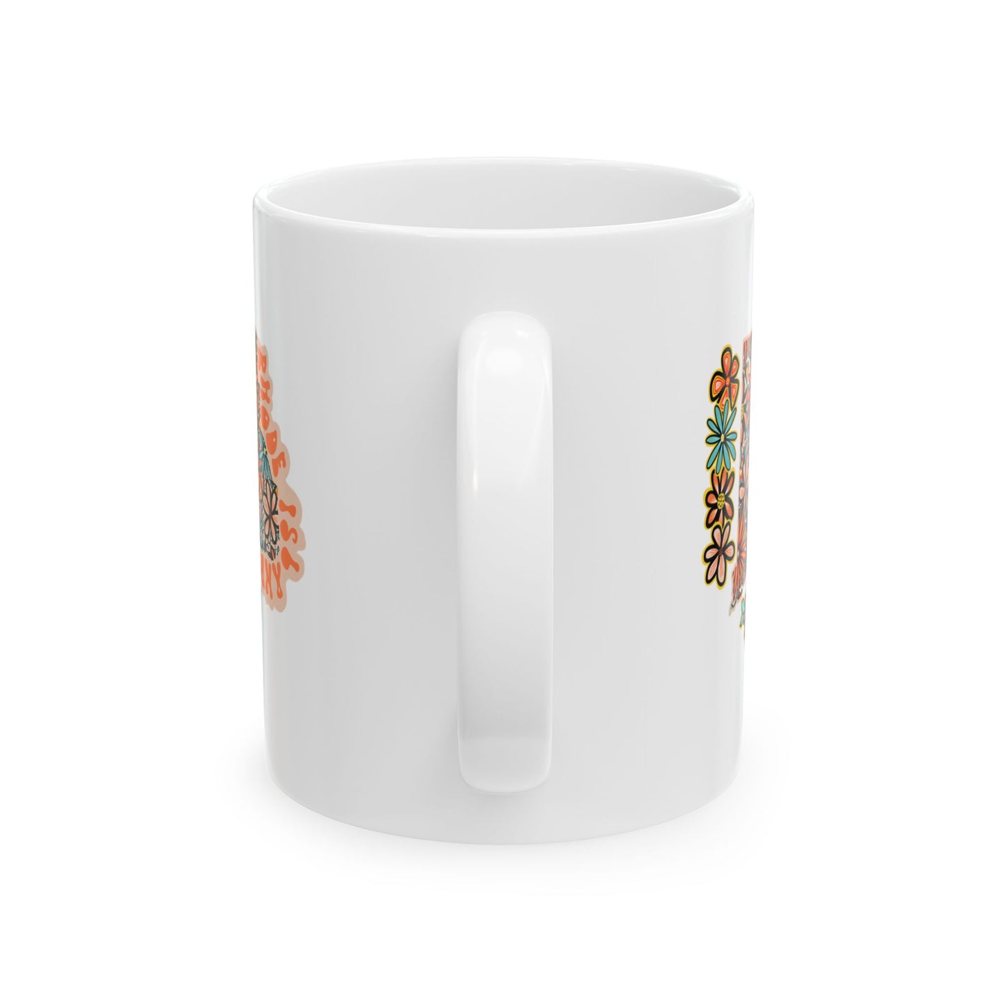 Retro 70s Flowers Rhode Island Ceramic Mug 11 oz and 15 oz