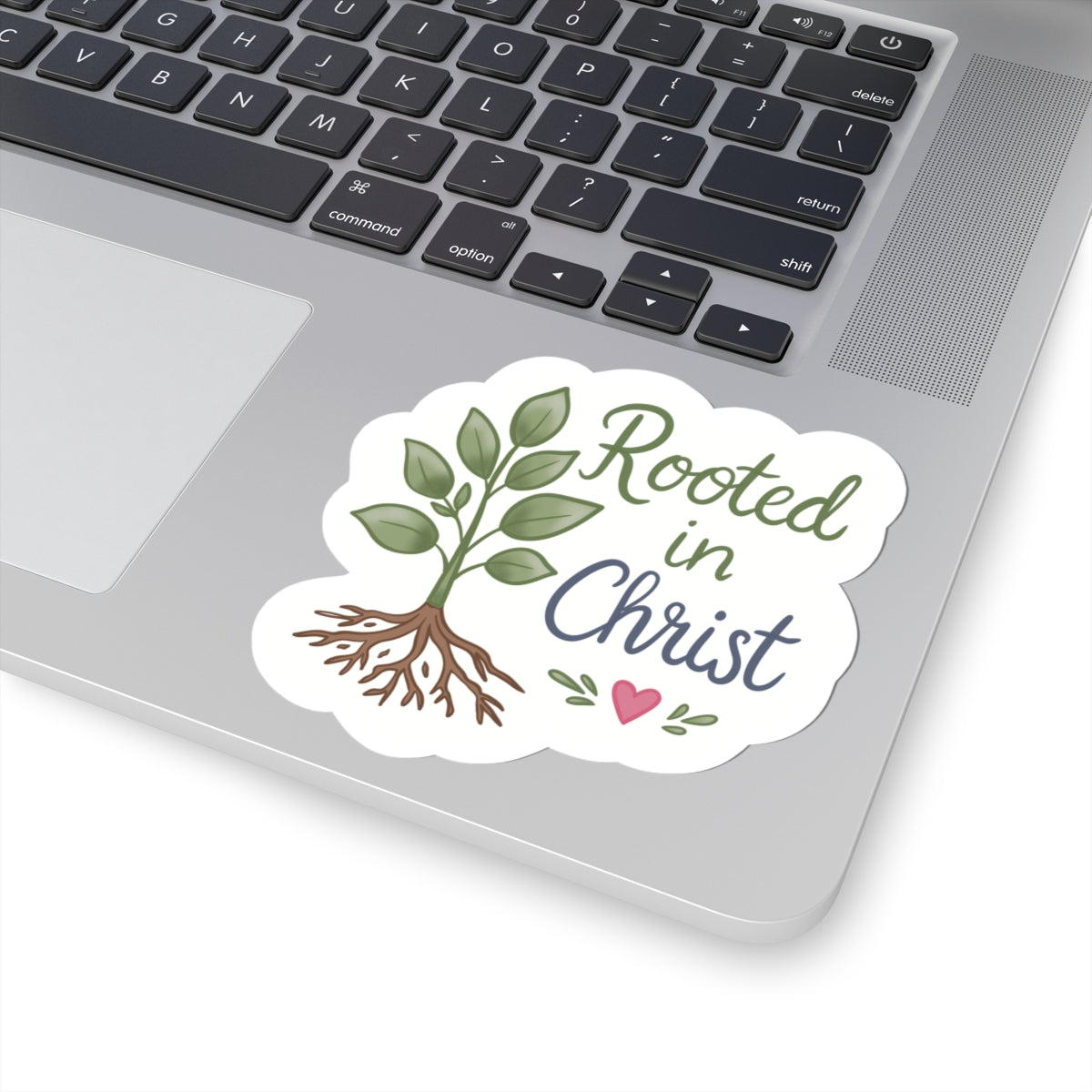Rooted in Christ Sticker — Faith-Based Plant Sticker for Laptops, Bibles, Journals