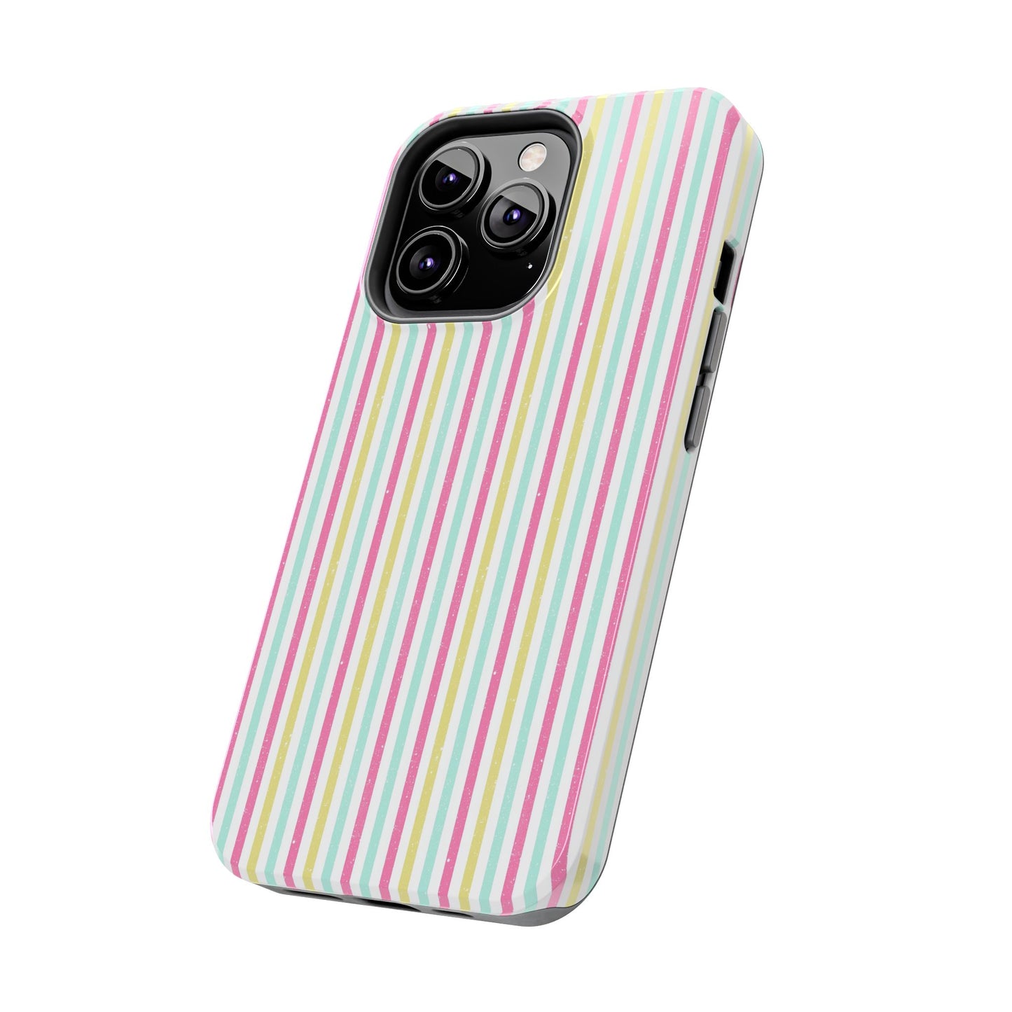 Pastel Christmas Stripes on White Tough Phone Cases