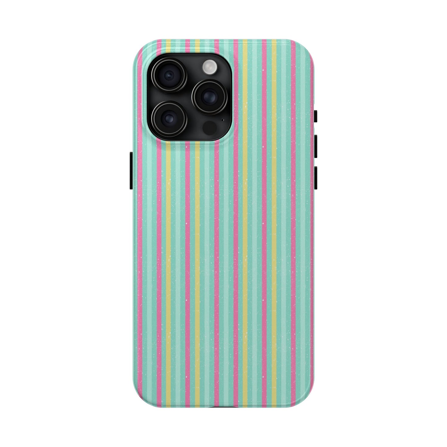 Pastel Christmas Stripes on Turquoise Tough Phone Cases