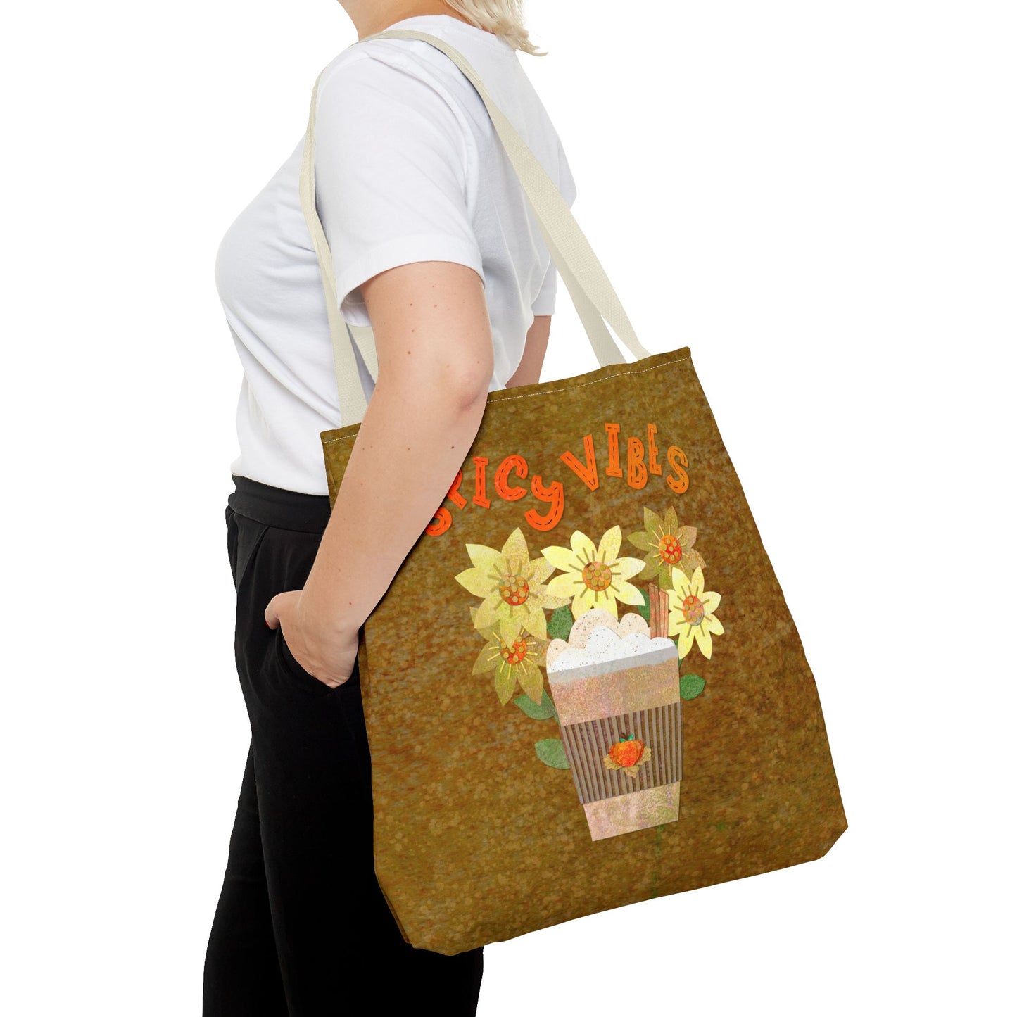 Spicy Vibes Latte Collage Tote Bag