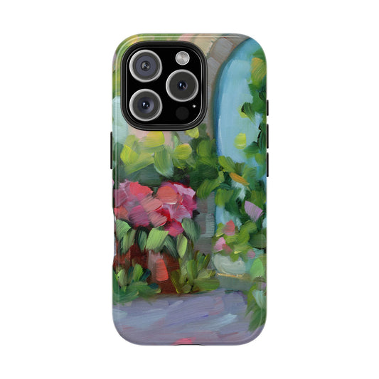 Blue Door and Red Geraniums Tough Phone Cases