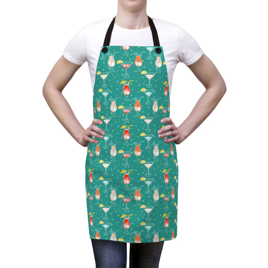Cocktails Apron: Turquoise Delight for Mixology Enthusiasts