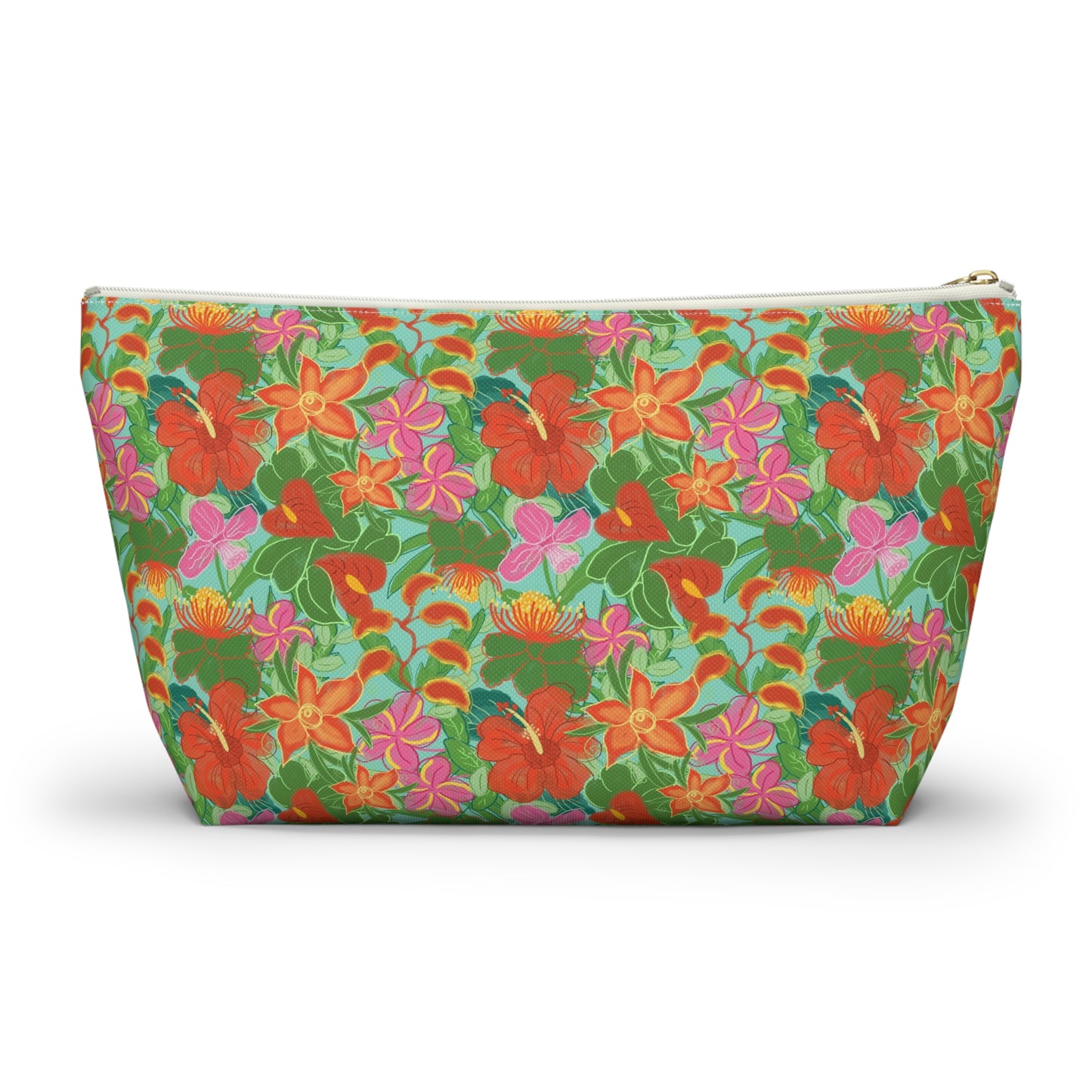 Tropical Flowers Accessory Pouch