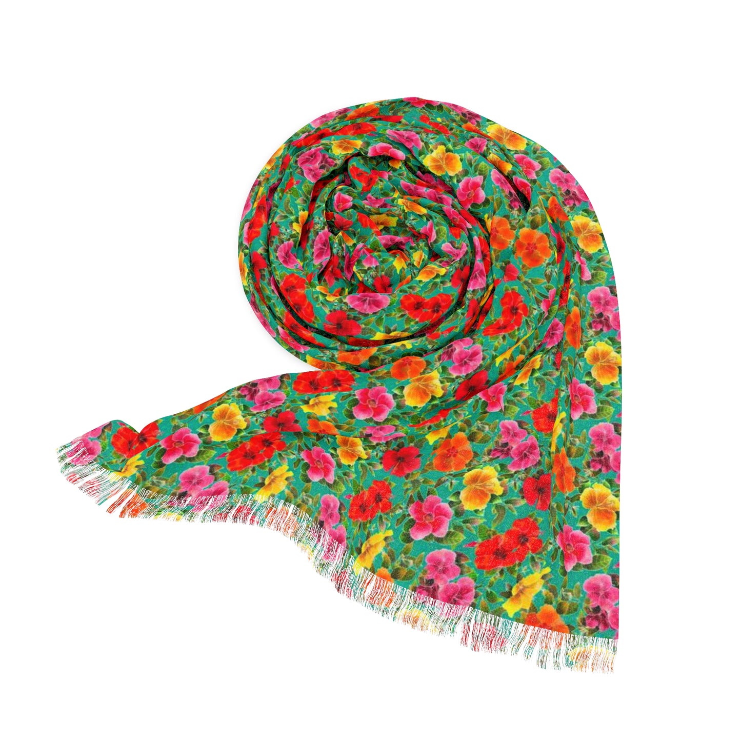 Hibiscus Garden Flowers Light Scarf