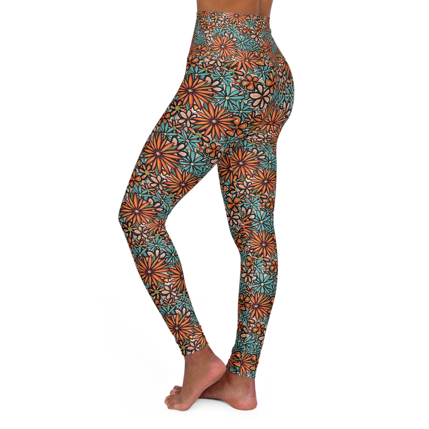 Flower Power High Waisted Yoga Leggings