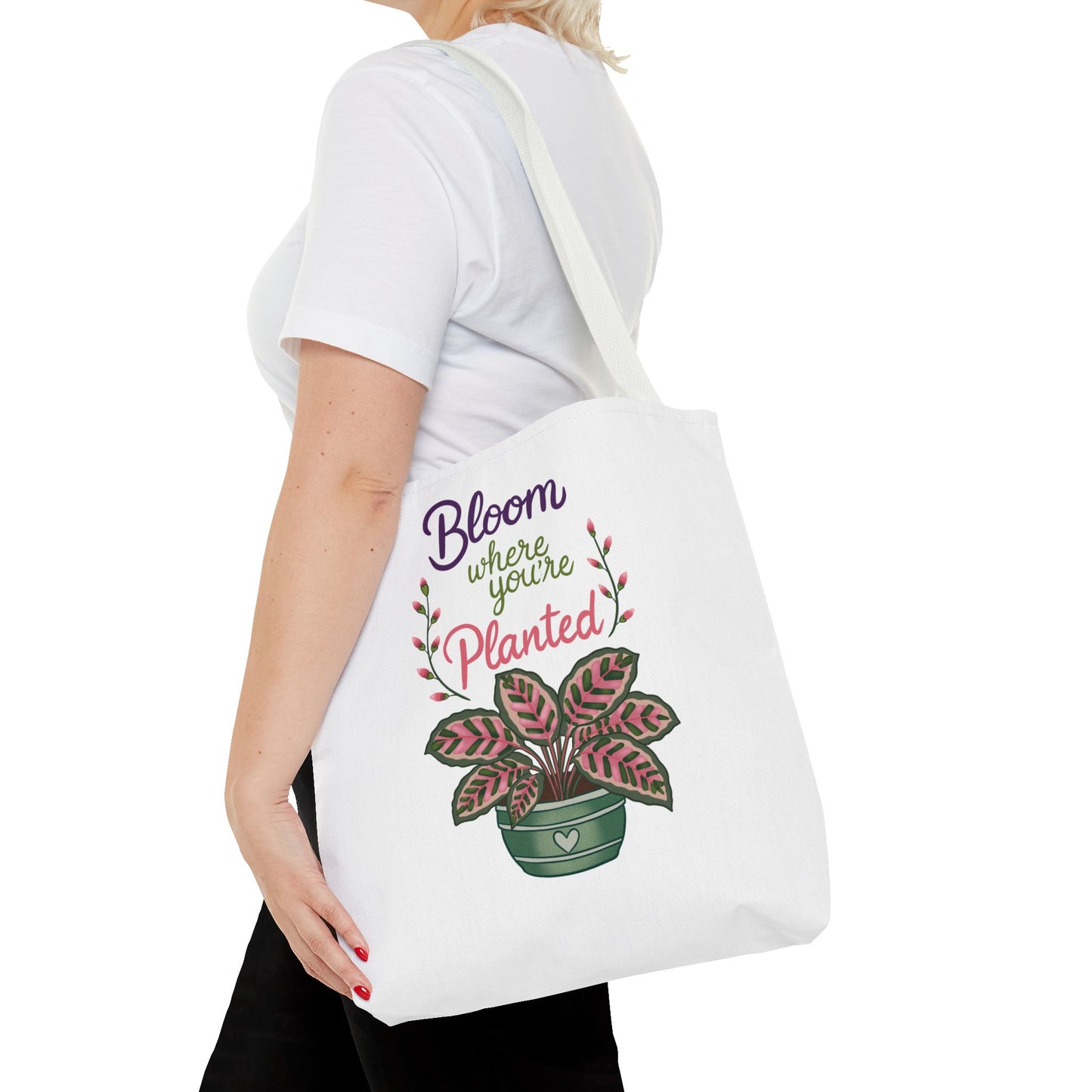 Bloom Where You’re Planted Tote Bag — Potted Monsterra Spiritual Tote