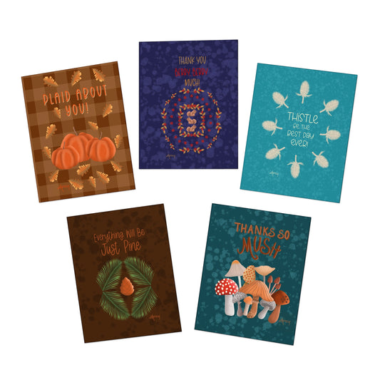 All Occasion Autumn Multi-Design Greeting Cards (5-Pack)