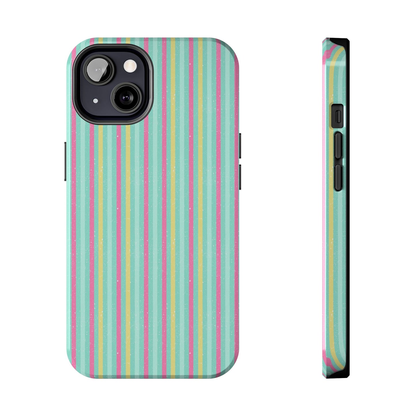 Pastel Stripes on Turquoise Tough Phone Cases