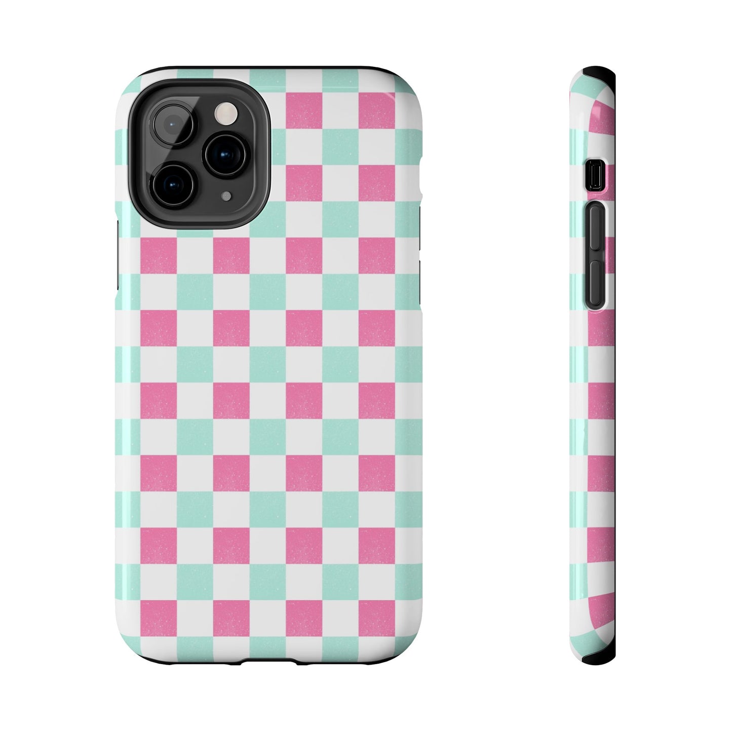 Pastel Christmas Checks Tough Phone Cases