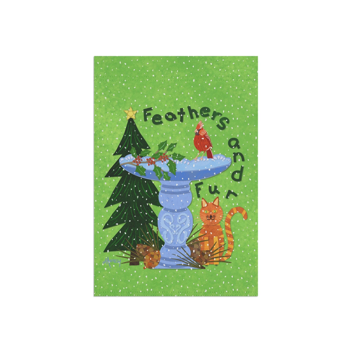 Feathers and Fur Collage Garden Banner