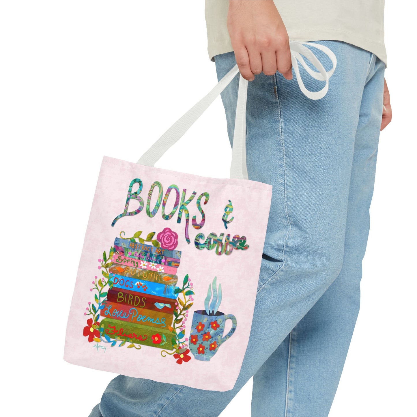 Books and Coffee Collage Tote Bag