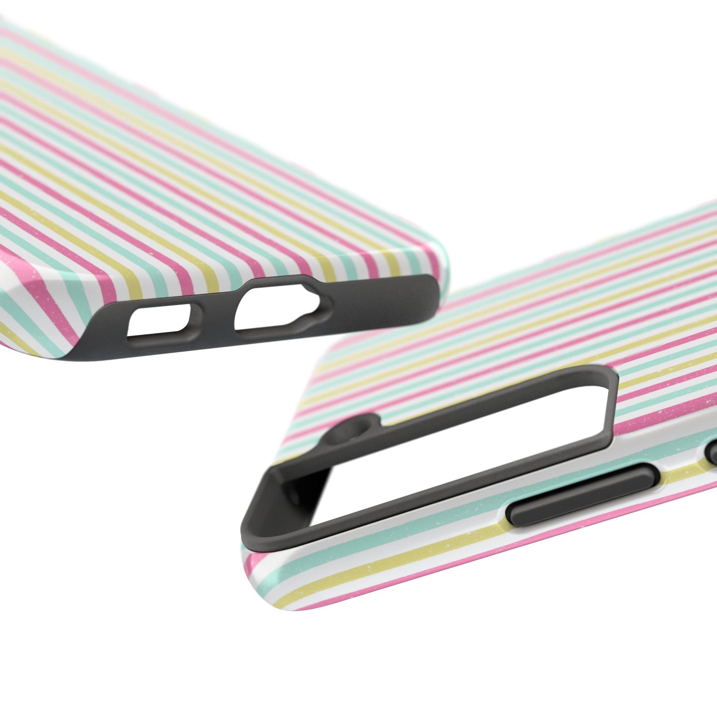 Pastel Stripes on White Tough Phone Cases