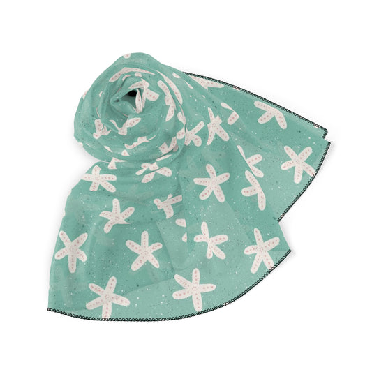 Starfish on Sea Green Poly Scarf