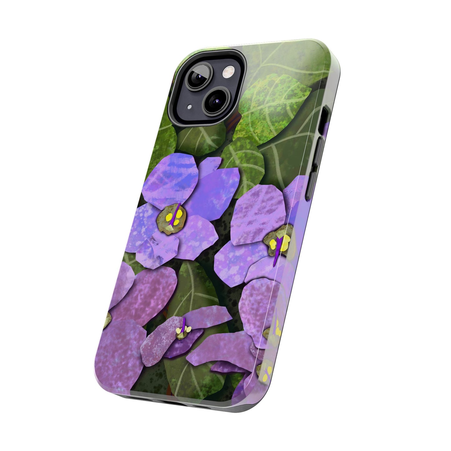 African Violets Collage Art Tough Phone Cases