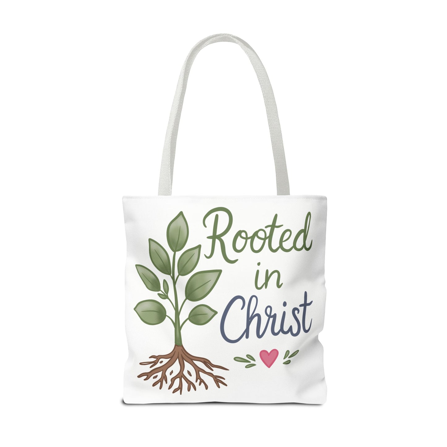 Rooted in Christ Tote Bag — Faith-Based Christian Shopper
