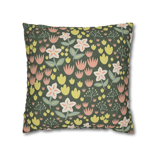 Elderflower Dizty Spun Polyester Square Pillowcase