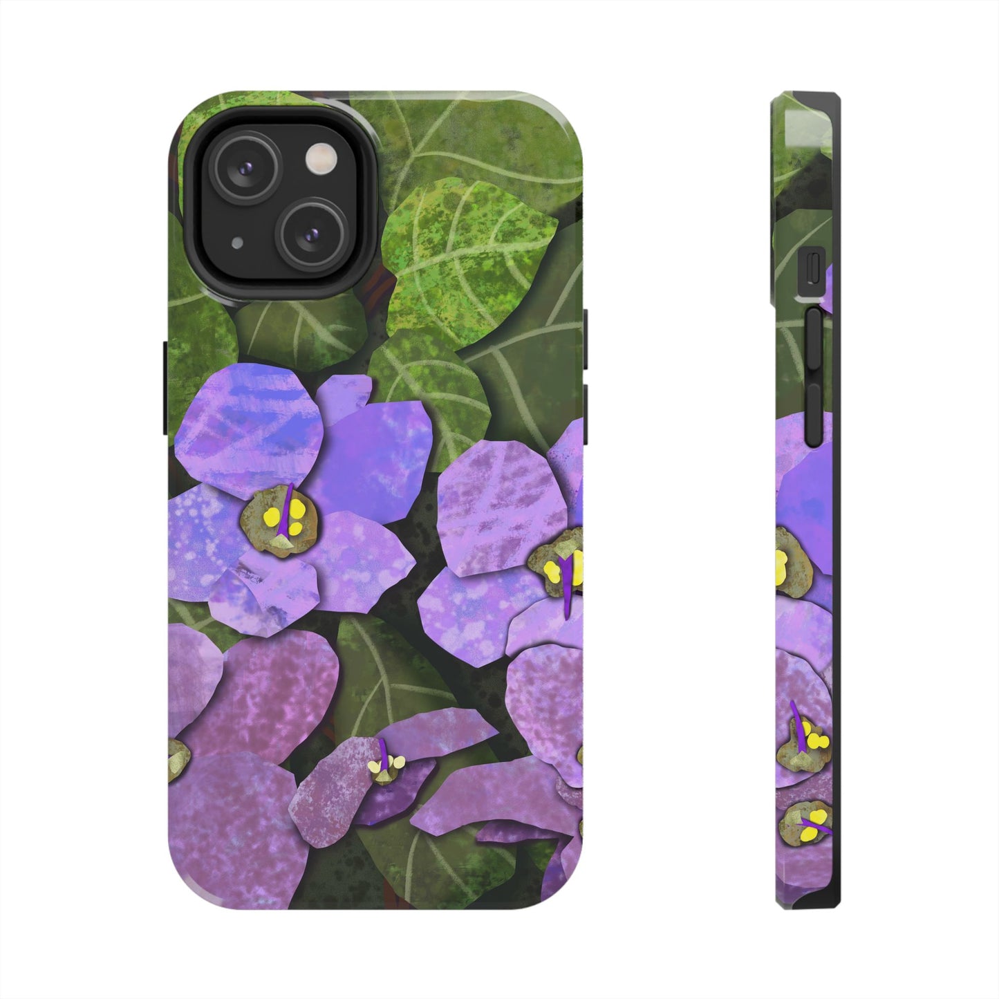 African Violets Collage Art Tough Phone Cases