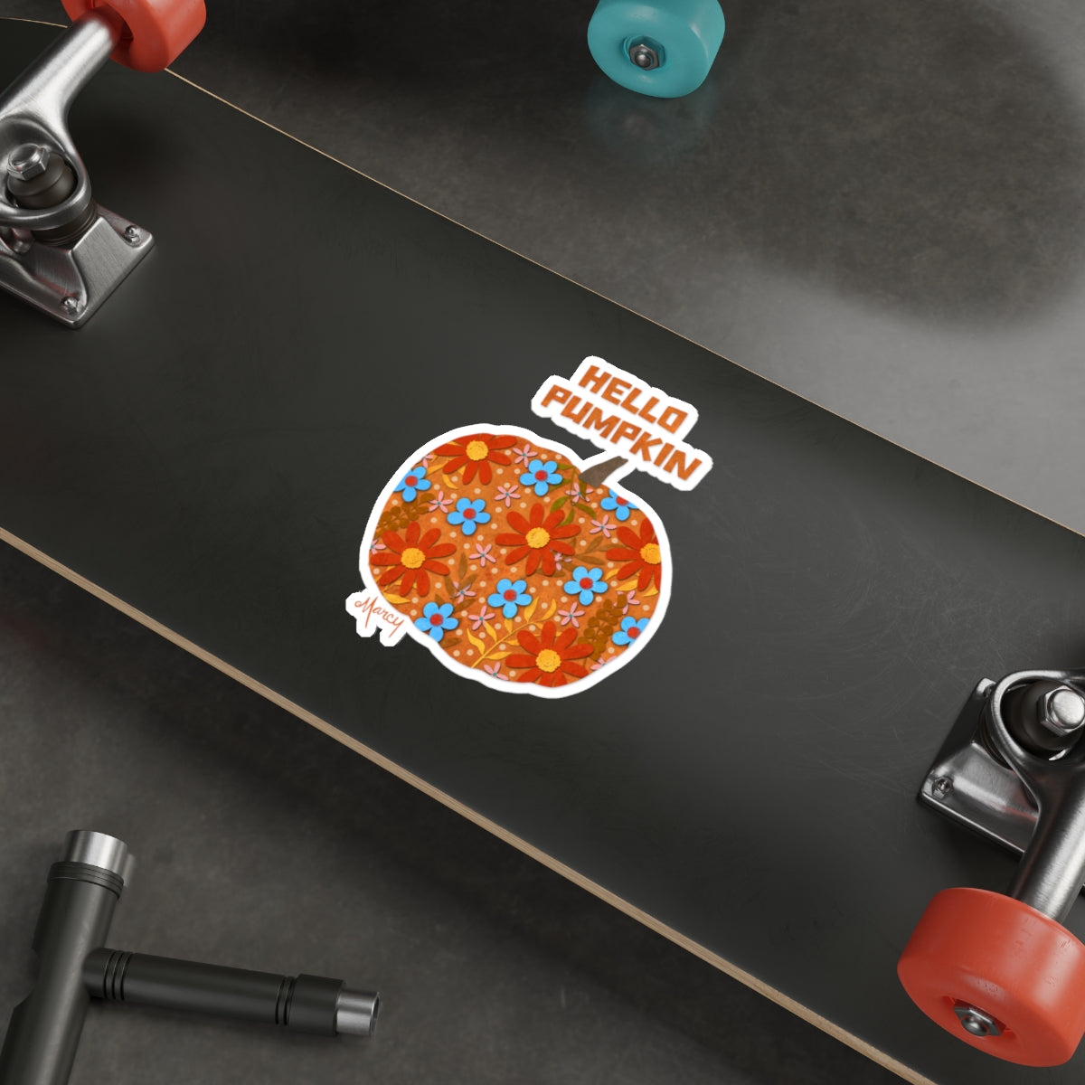 Hello Pumpkin Collage Die Cut Sticker