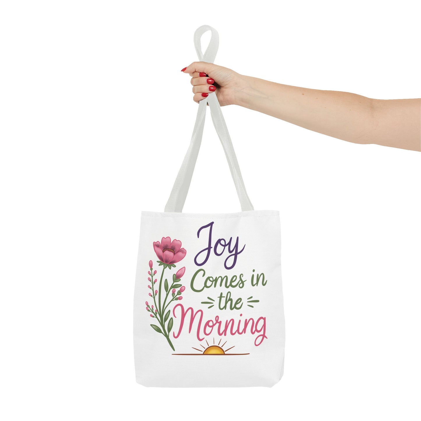 Joy Comes in the Morning Floral Tote Bag