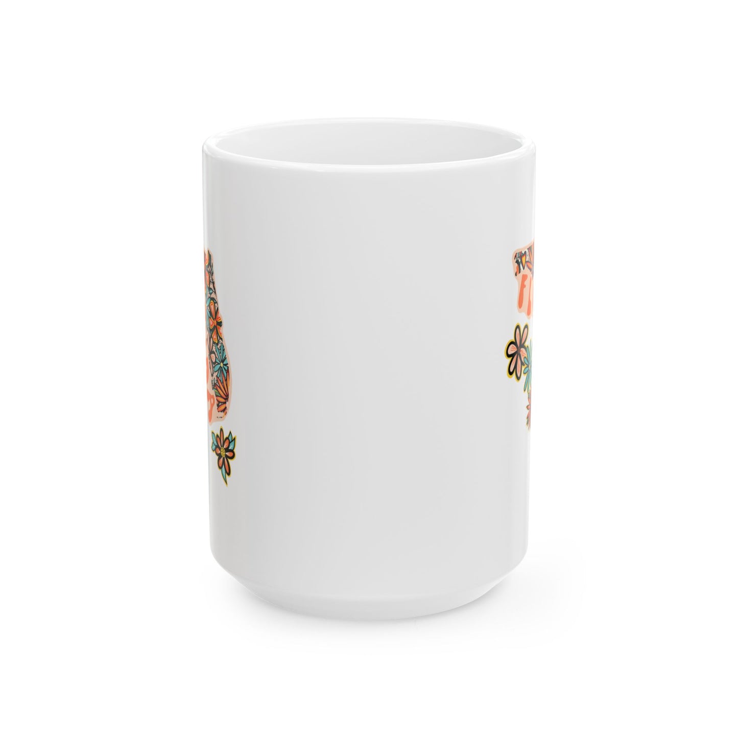 Retro 70s Flowers Florida Ceramic Mug 11 oz and 15 oz