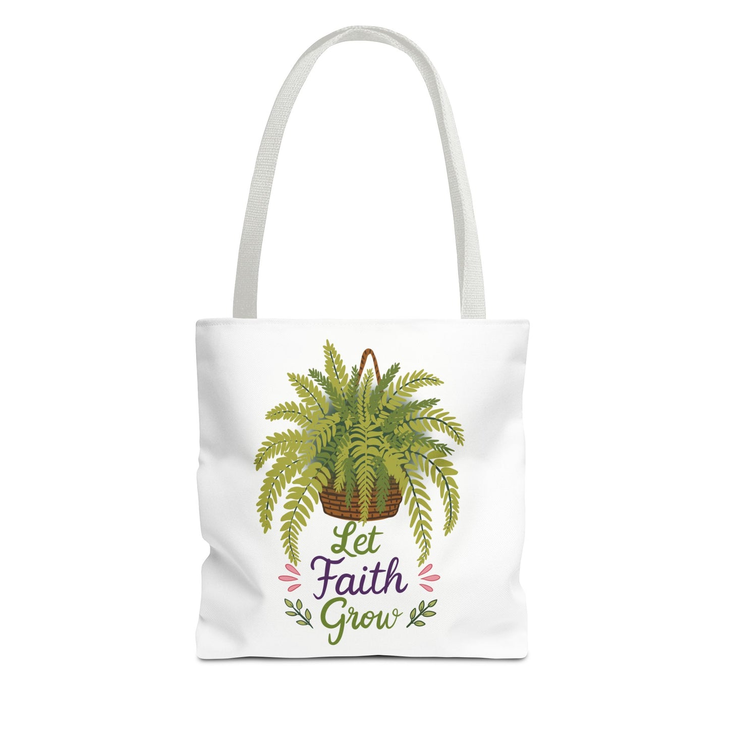 Let Faith Grow Tote Bag — Botanical Hanging Fern Spiritual Tote