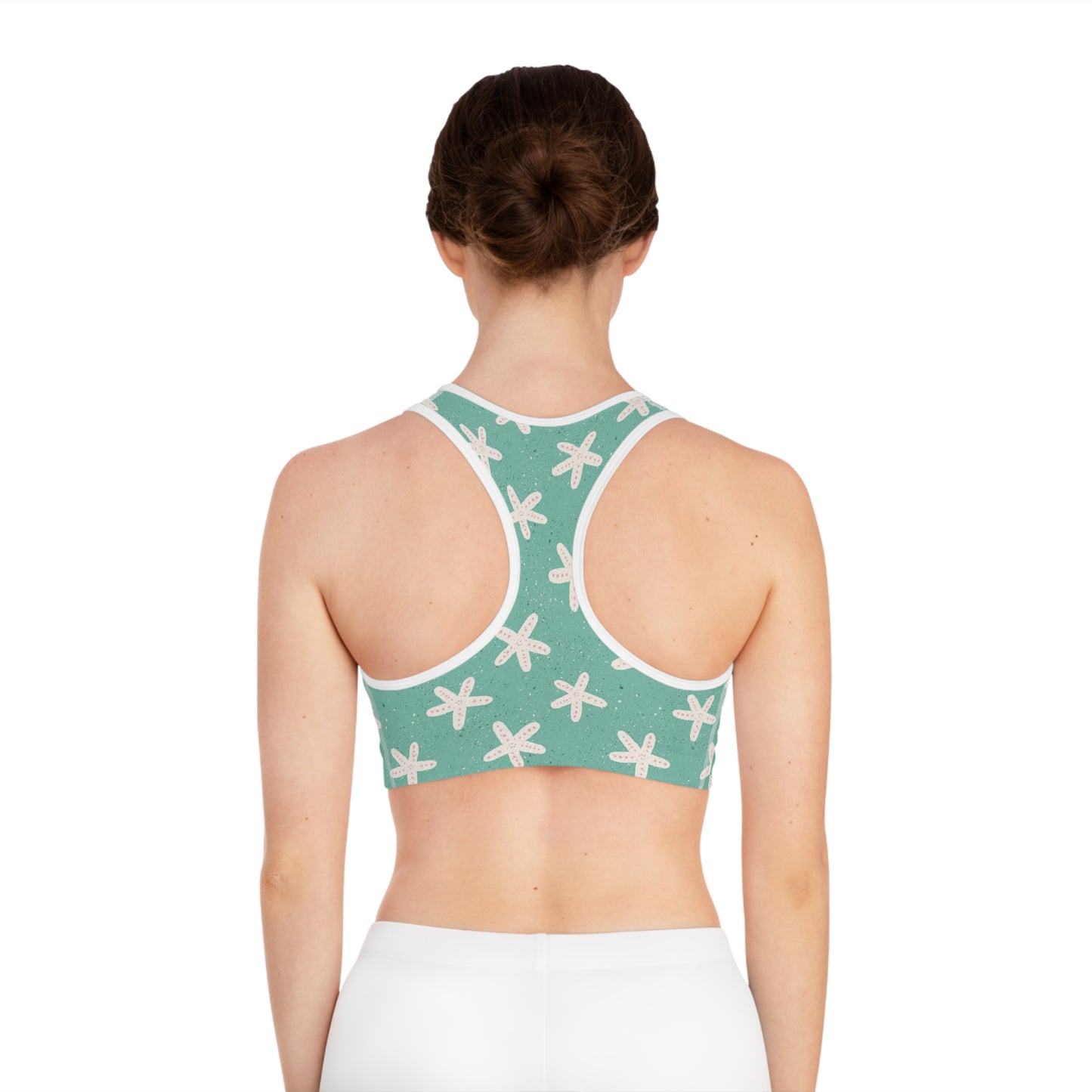 Starfish on Sea Green Sports Bra