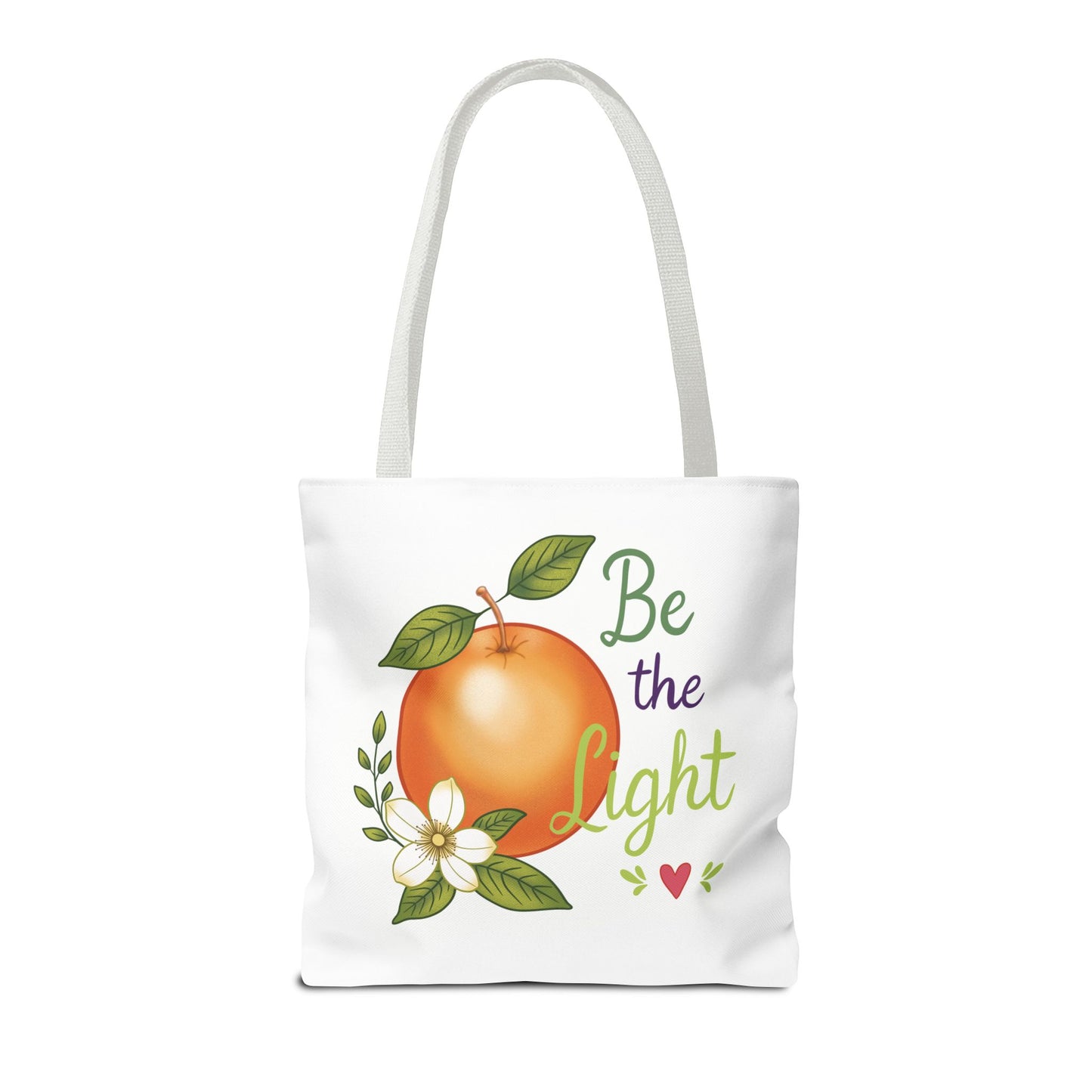Be the Light Orange Floral Tote Bag