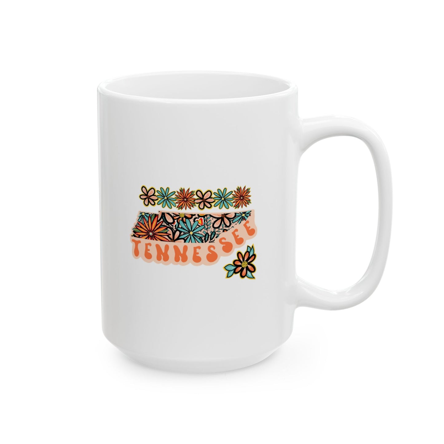 Retro 70s Flowers Tennessee Ceramic Mug 11 oz and 15 oz