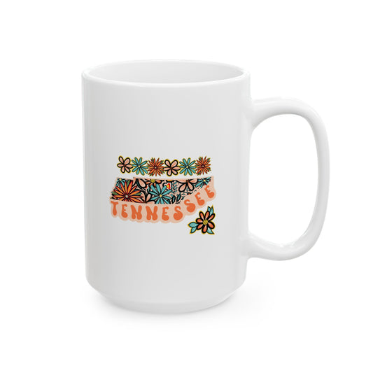 Retro 70s Flowers Tennessee Ceramic Mug 11 oz and 15 oz