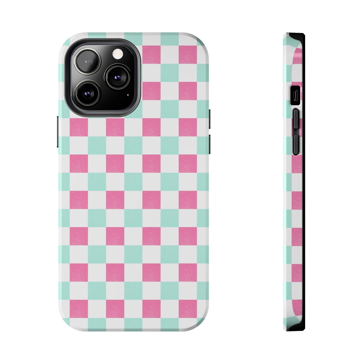 Pastel Christmas Checks Tough Phone Cases