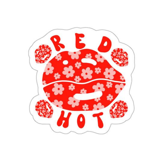 70s Groove Red Hot Lips Die Cut Sticker