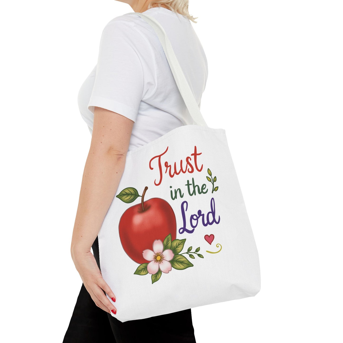 Trust in the Lord Apple Tote Bag — Faith-Based Christian Grocery & Everyday Tote
