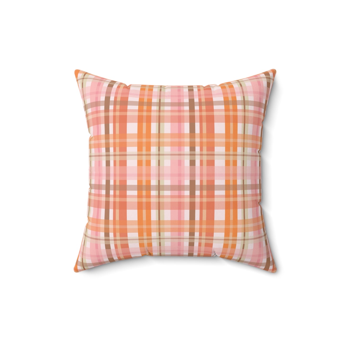 Soft Autumn Plaid Spun Polyester Square Pillow