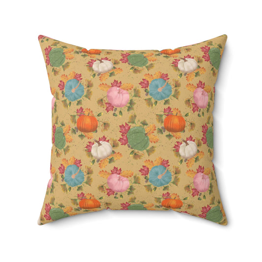 Colorful Pumpkins Spun Polyester Square Pillow