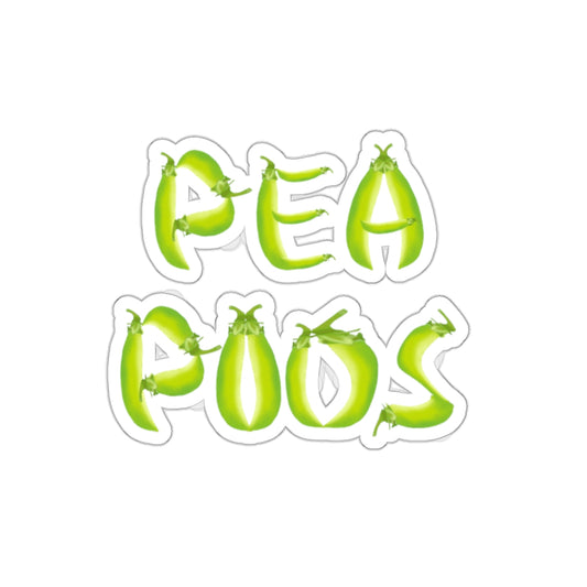 Pea Pods Lettering Die Cut Sticker