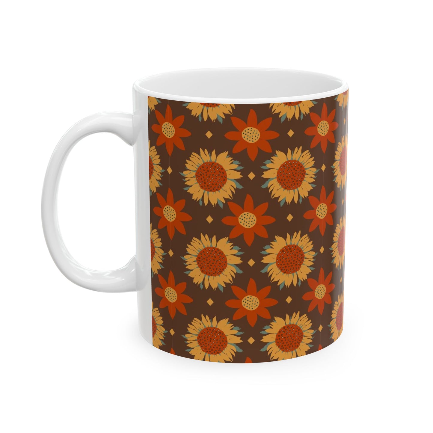 Golden Sunflowers Ceramic Mug 11oz