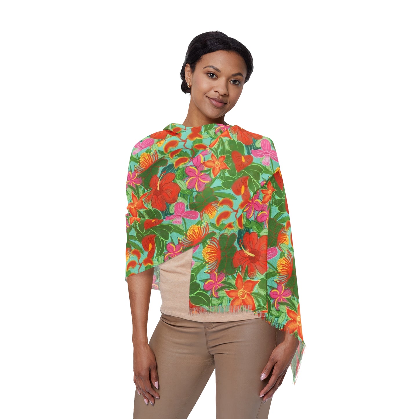 Tropical Flowers Light Scarf