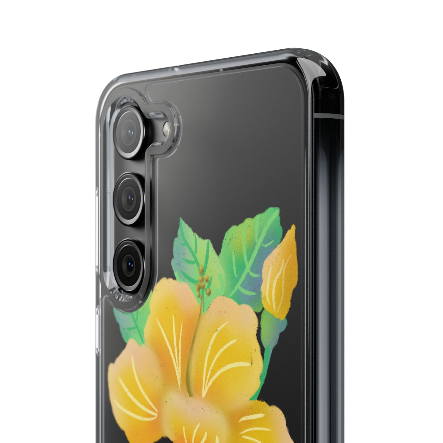 Yellow Hibiscus Blossom Clear Cases