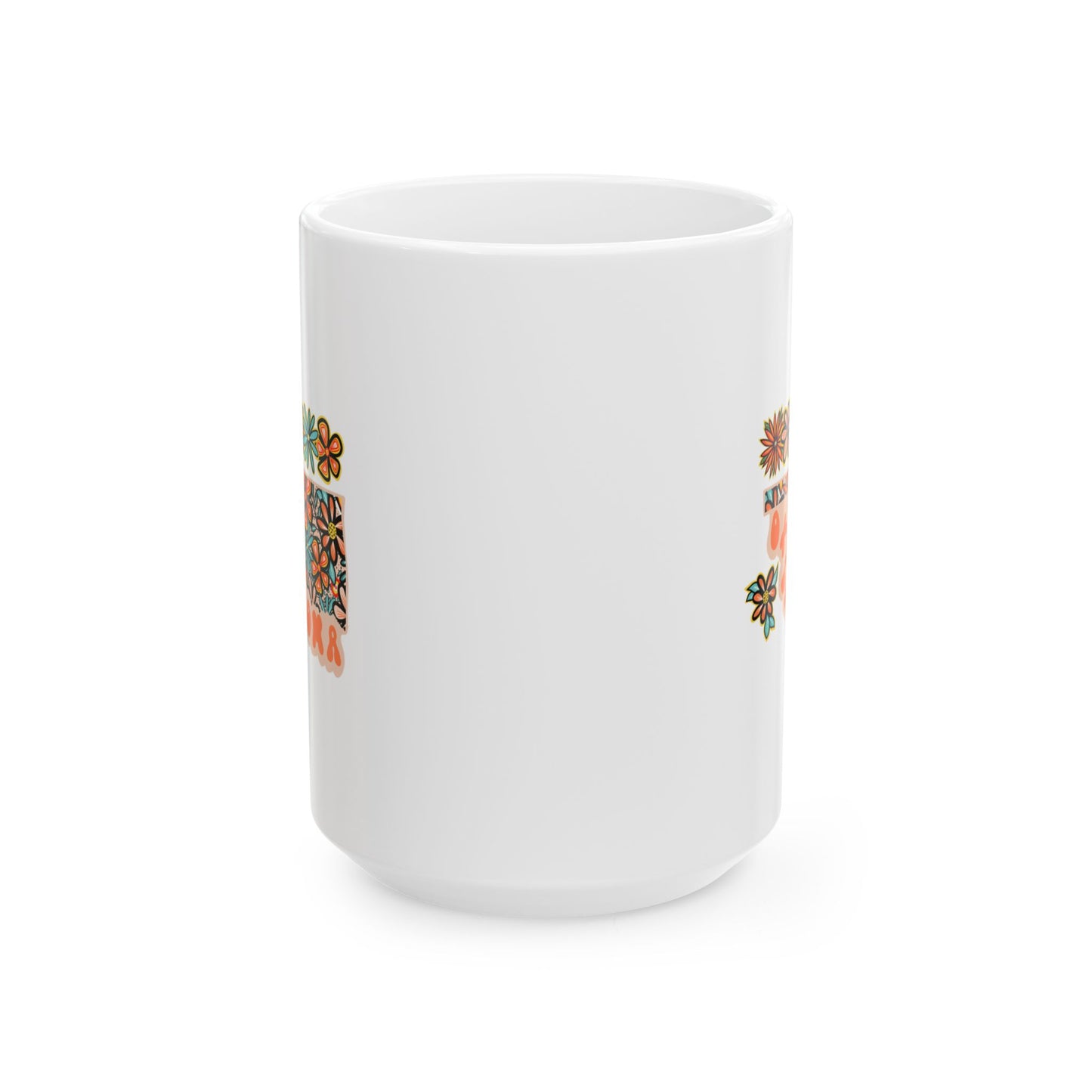 Retro 70s Flowers Oklahoma Ceramic Mug 11 oz and 15 oz