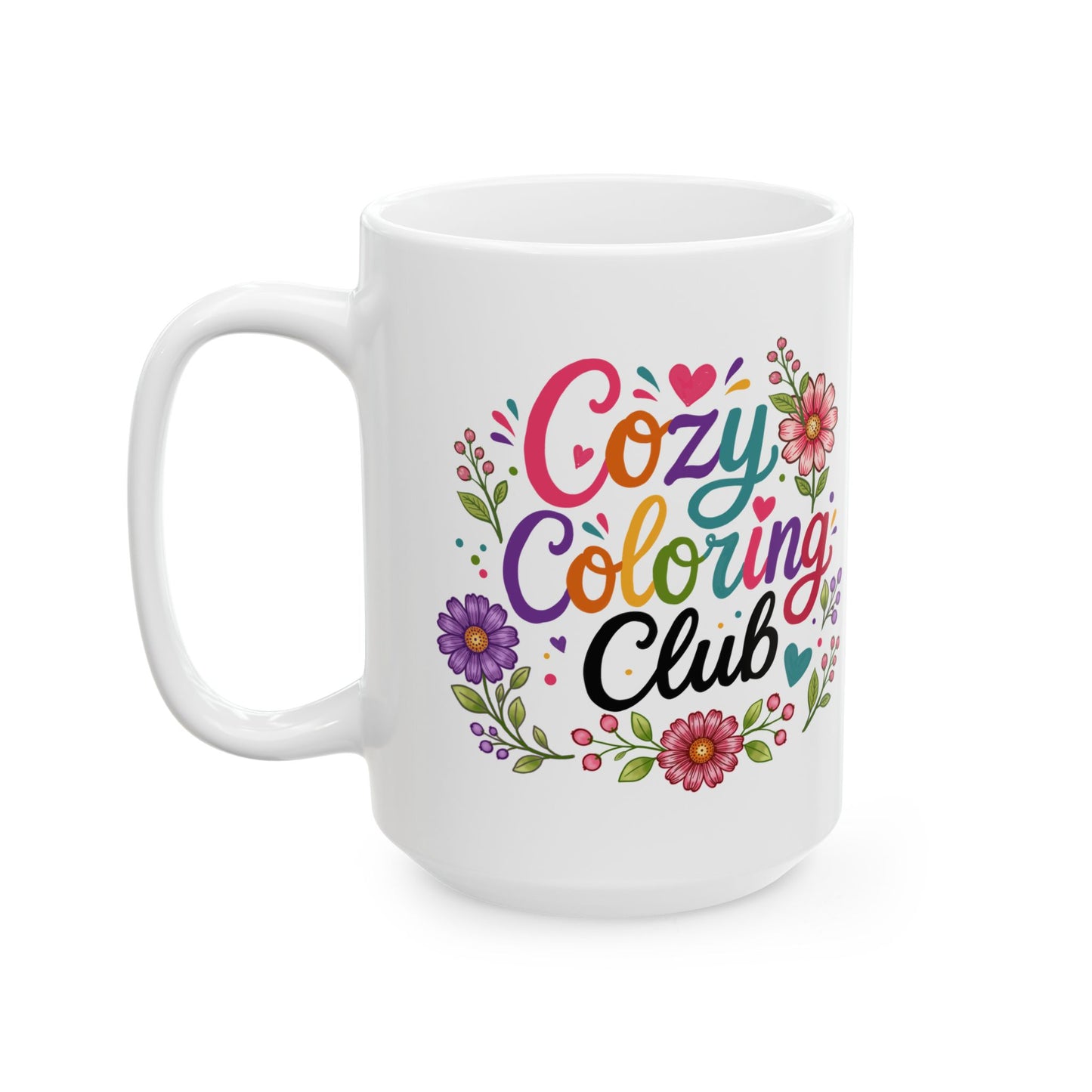 Coloring Club Floral Ceramic Mug — "Coloring Club"