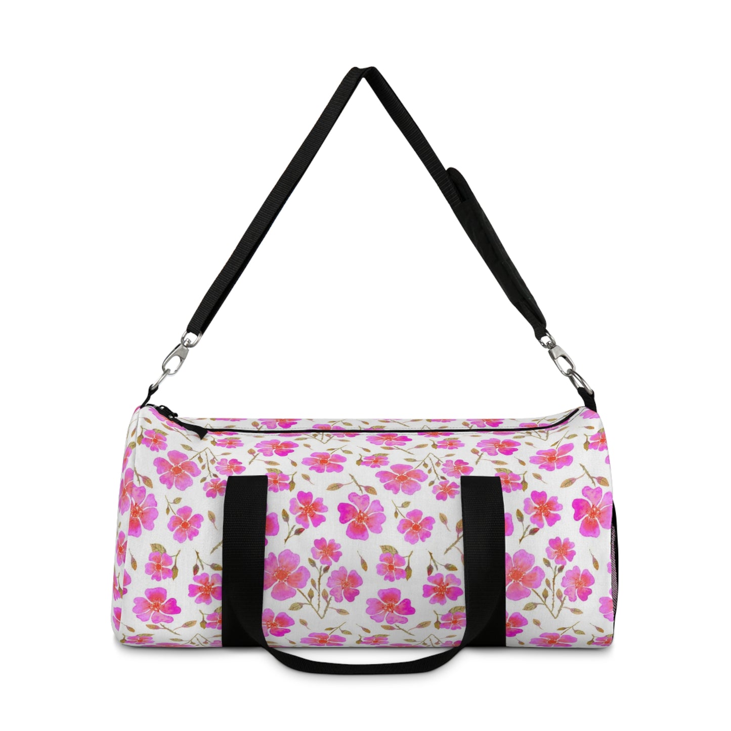 Hot Pink Wild Roses Duffel Bag