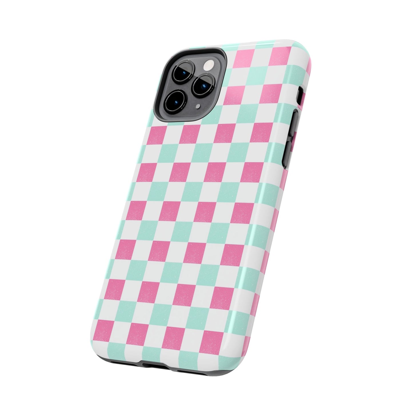 Pastel Christmas Checks Tough Phone Cases