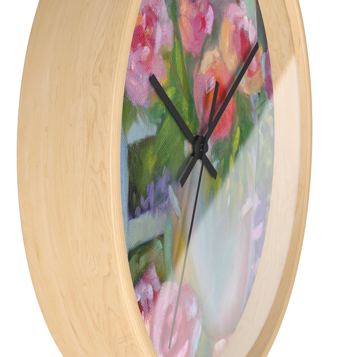 French Chair & Roses Wall Clock — Pastel Garden Home Decor