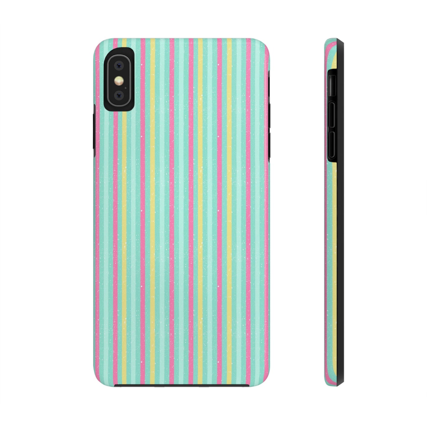 Pastel Stripes on Turquoise Tough Phone Cases