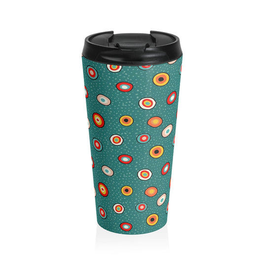 Funky Circles Stainless Steel Travel Mug